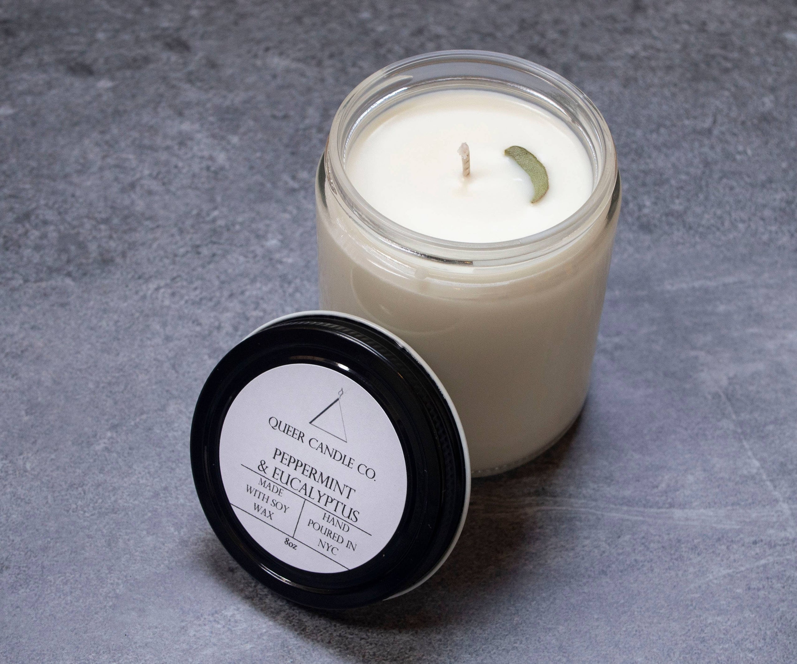 Queer Candle Co. Peppermint & Eucalyptus Nigella